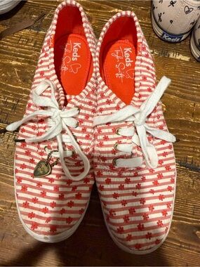 Taylor Swift Keds Red Stripe Floral Canvas Sneakers